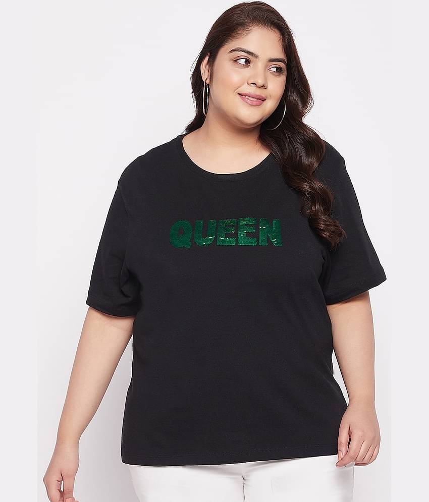 AUSTIVO - Black Cotton Blend Women's Regular Top ( Pack of 1 )