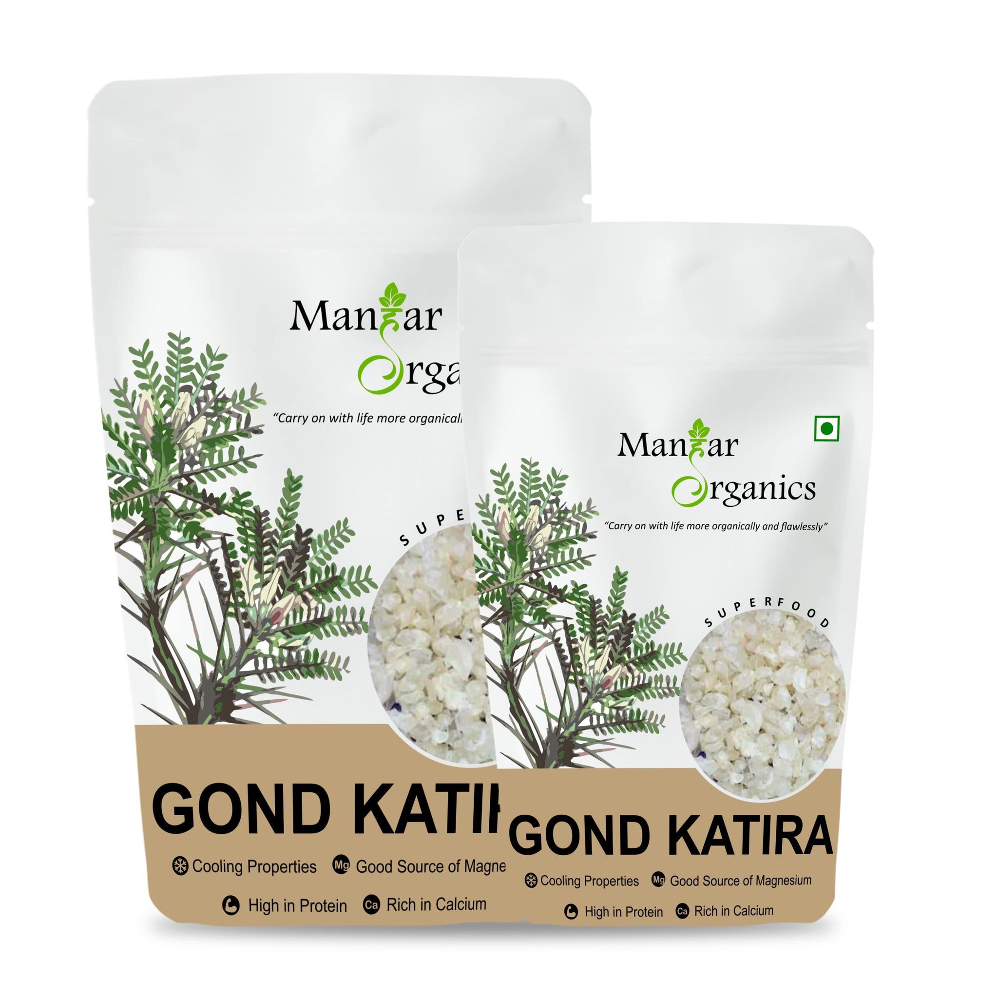 ManHar Organics Gond Katira Pure Organics 750gm |Tragacanth Gum| Edible Gum (pack of 2, 500gm + 250gm)