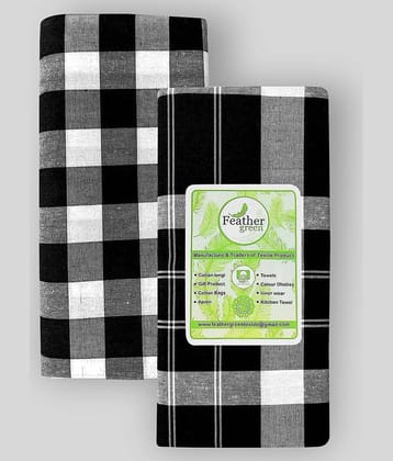 Feather Green - Multi Cotton Men's Lungi ( Pack of 2 )