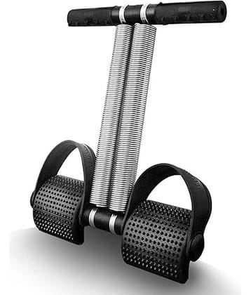Tummy Trimmer Double Spring, Waist Trimmer Abs Exerciser Body Toner Fat Burner Core & Abdominal Leg Exerciser Equipment for Men and Women (Black), Pack of 1