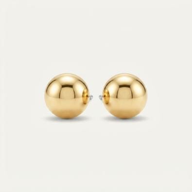 Gold Classic Ball Studs | Gold-Tone Anti-Tarnish Imitation Jewellery - Earrings | Buy online on ZillyBuy