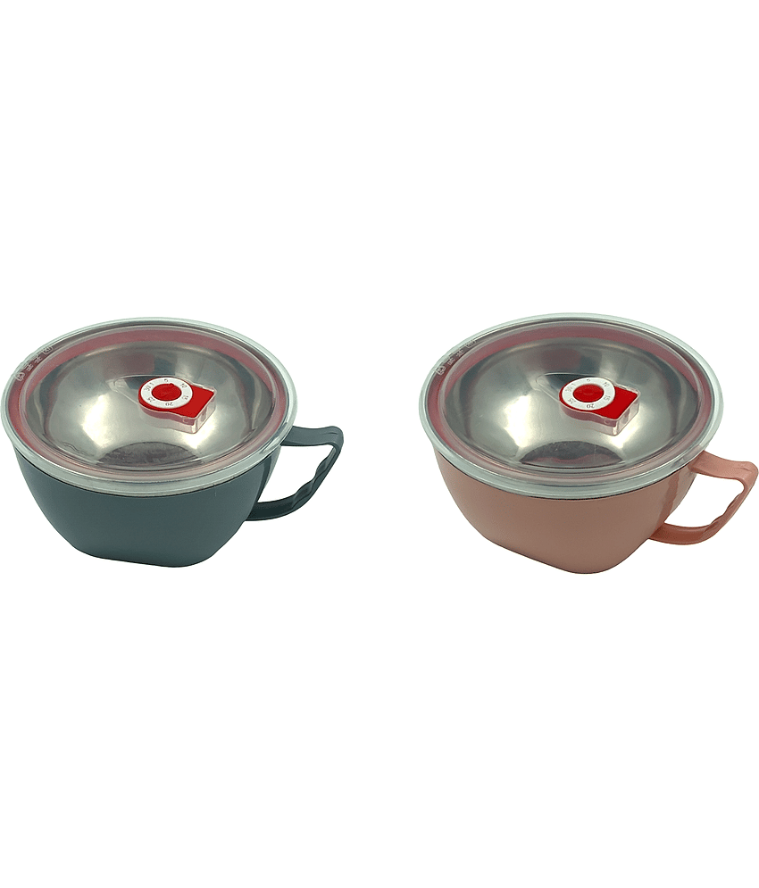 eBizMourGTPL - Insulated SS Soup Bowl Stainless Steel Soup Bowl 500 mL ( Set of 2 )