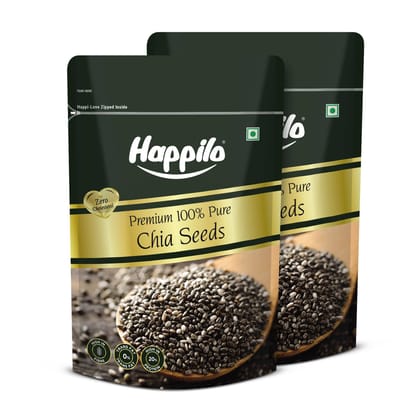 Happilo Premium Raw Authentic Chia Seeds 200g (Pack of 2)