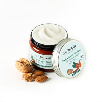 Nat Habit Multi-Nut Omega 3 Moisturiser, Skin Malai, Body Cream, Body Butter, Cold Cream Winter | Hydration, Skin Repair & 48 HR Moisture, Body Lotion - 200ml (Pack of 1) Nat Habit Multi-Nut Omega 3 Moisturiser, Skin Malai, Body Cream, Body Butter, Cold 
