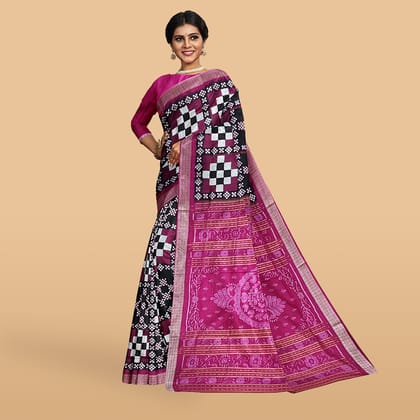 Traditional Bandha Sambalpuri Silk Magenta Colour