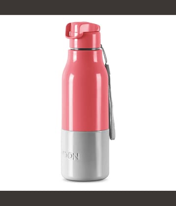 Milton Steel Sprint 600 Insulated Inner Stainless Steel Water Bottle, 510 ml, Pink | Hot or Cold | Easy Grip | Leak Proof | Kids School Bottle | Office | Gym | Hiking | Treking | Travel Bottle