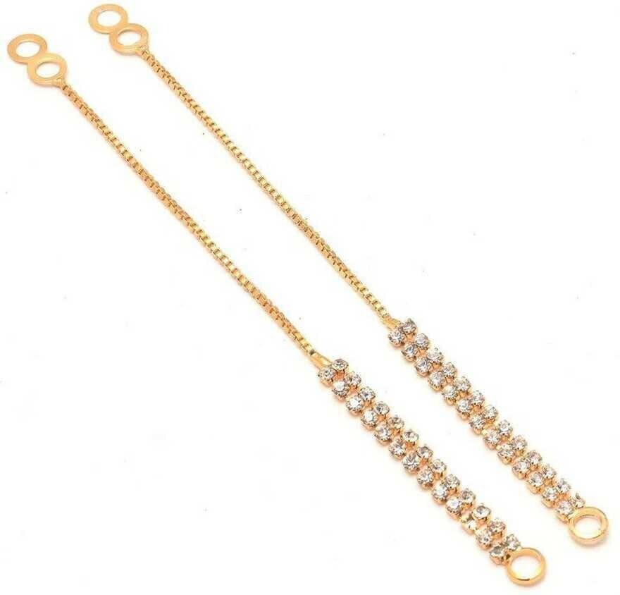 Jewellery Double Ladi Kaan Chain Clip-On Earring Alloy Ear Brass Ear Thread