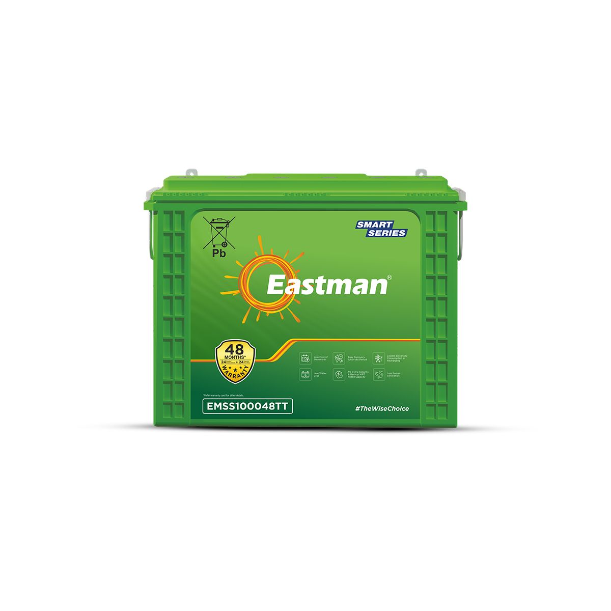 Eastman EMSS100048TT 100Ah Tall Tubular Inverter Battery | Efficient Power Backup | Lead Acid | 48-Month Warranty | Compatible with 700VA–2000VA Inverters