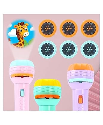 Mini Projector 6 Slides 48 Patterns Flashlight Torch | Kids Projection Light Toy Education Learning Night Light Before Going to Bed | Best Gift for Kids Sleeping Story Toys for Toddlers