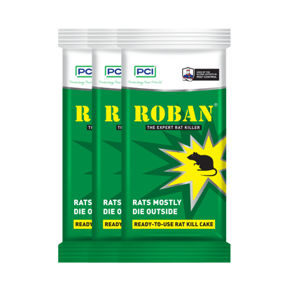 PCI Roban The Rat Killer Cake 100 G | Pack of 3 | Kills Rats Outdoors in One Feed | Effective Against All Types of Rats "
