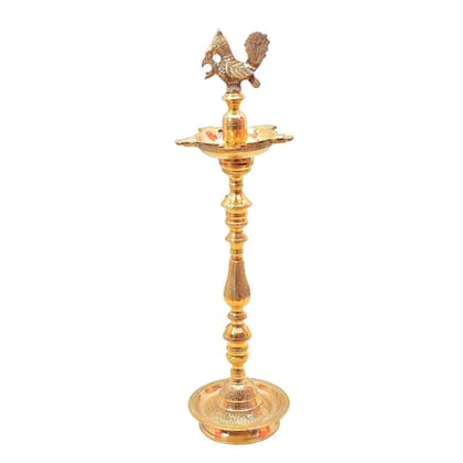 Brass Table Decor Mahabharat Oil Lamp Deepak  - Artistic Puja Diya for Devotion, Height : 48 Inch (FMAS686 J)