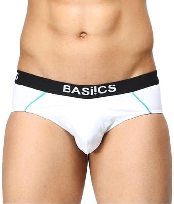 BASIICS By La Intimo Pack of 1 Cotton Briefs For Men's ( White )