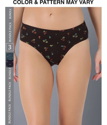 Dollar Lehar Super Combed Cotton Women's Printed Hipster Panty - Pack of 3 - (Print May Vary)