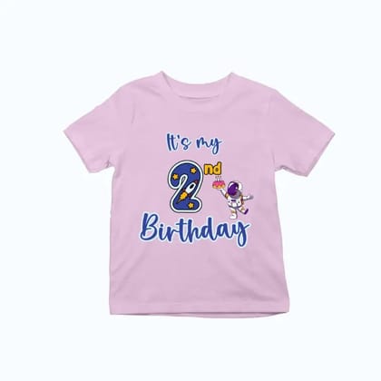 It's My Second Birthday Exclusive T-shirt for Kids-Pink / 0-12 Months