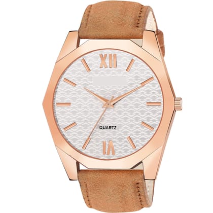 White 3D embossed Dial Analog Watch for Men LR84