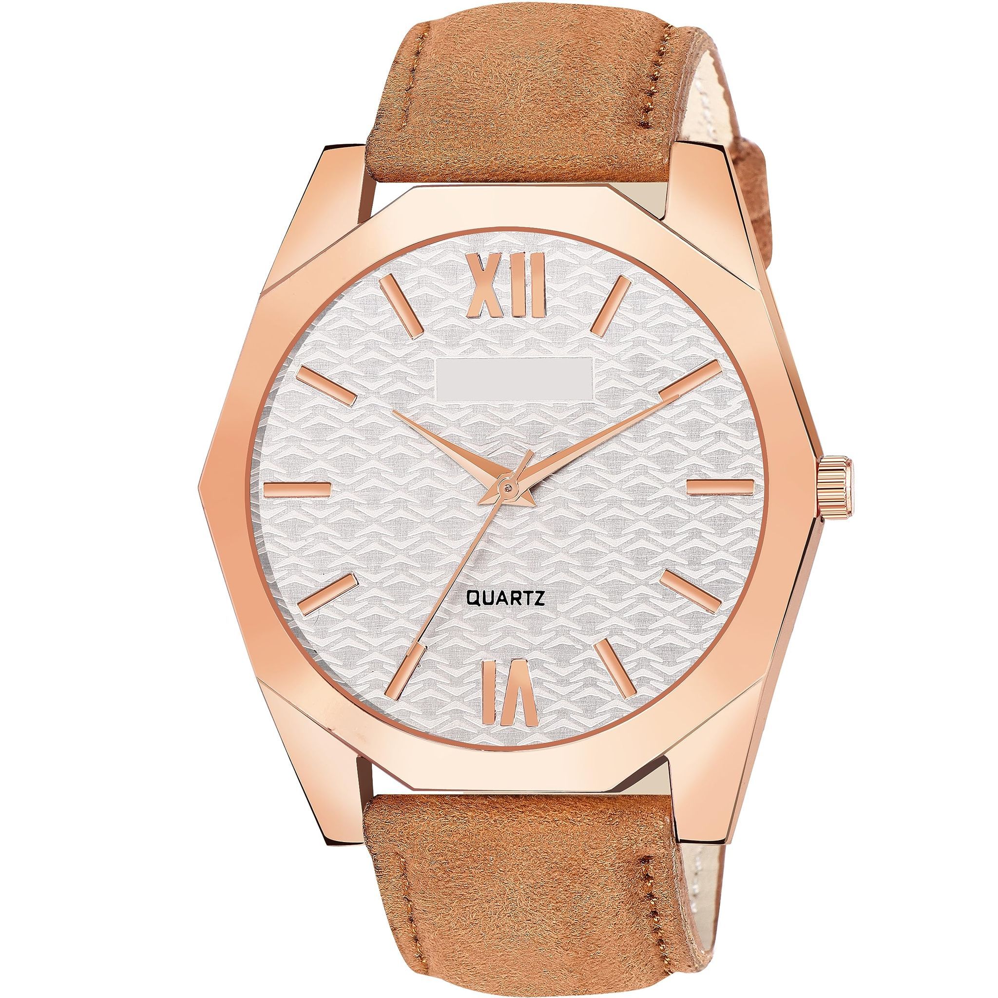 White 3D embossed Dial Analog Watch for Men LR84