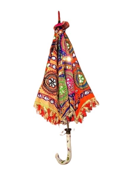 Patwari Arts Rajasthani Decorative Umbrella with Traditional Print, Handcrafted Design, Set of 6.