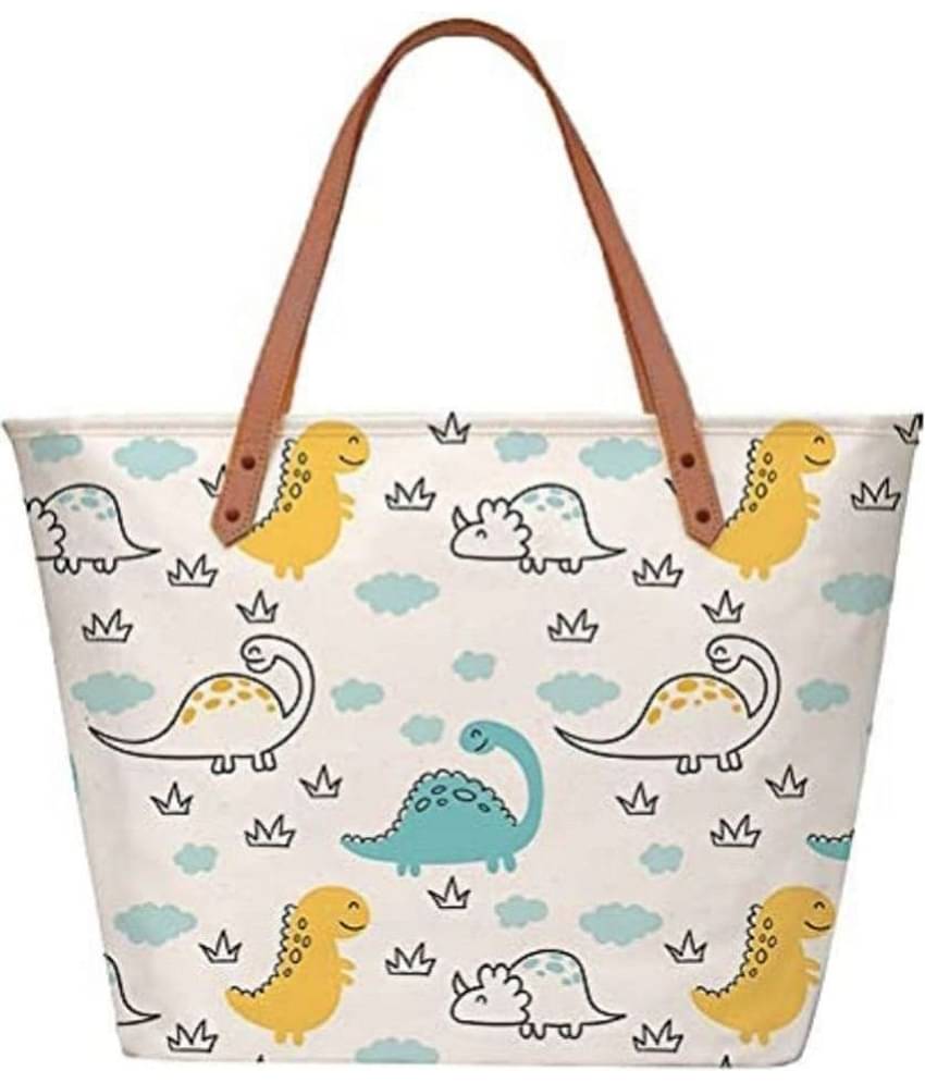 SAKWOODS Tote Bag Canvas Set of 1 ( White )