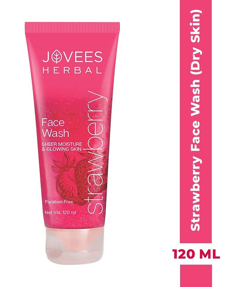 Jovees Herbal Strawberry Face Wash For Normal to Dry Skin For Glowing & Hydrating 120ml (Pack of 1)