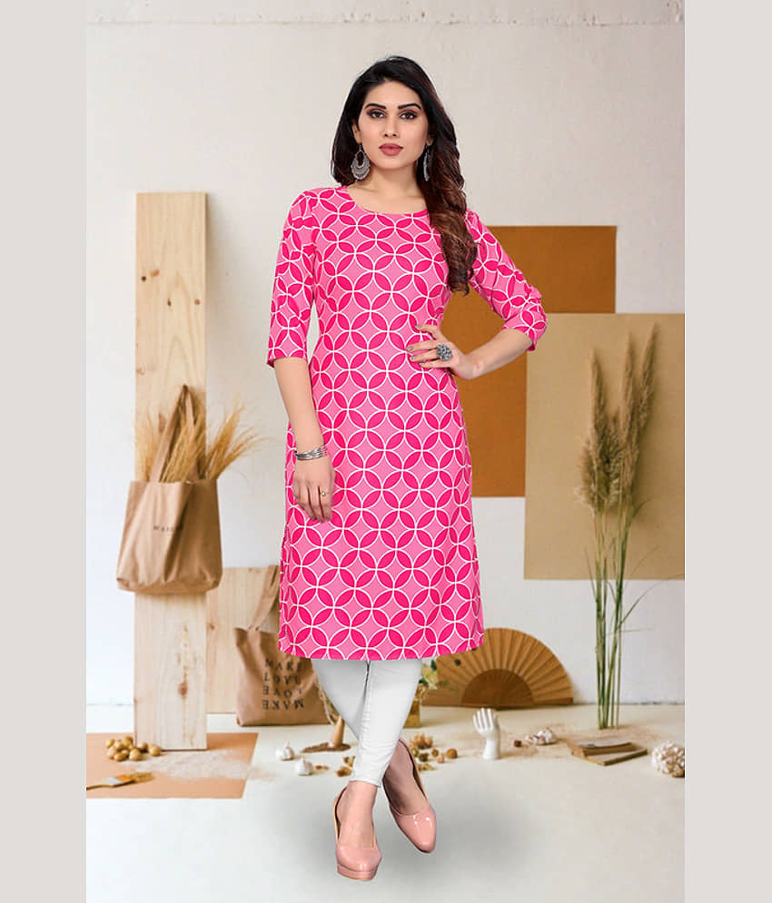 KETAKI FASHION Pack of 1 Crepe Printed Straight Women's Kurti - ( Multicolor )