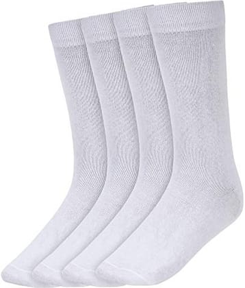 Creature - Cotton Men's Solid White Ankle Length Socks ( Pack of 4 )