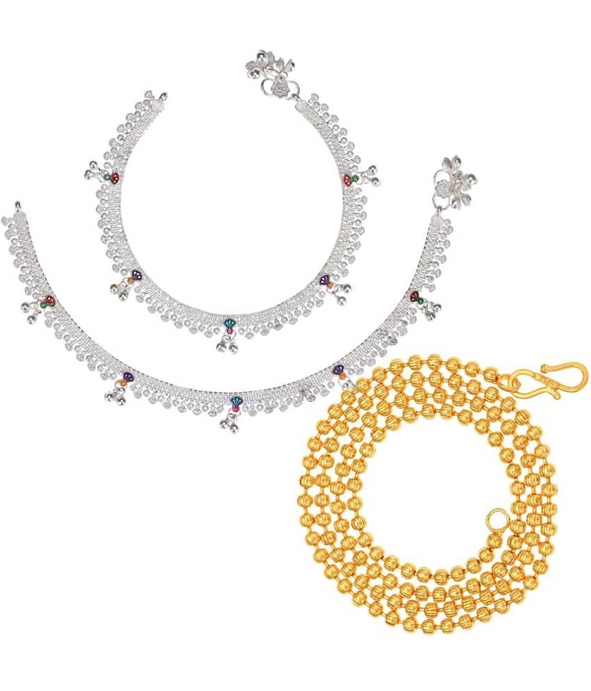 AanyaCentric Multicolor Anklets ( Pack of 3 )