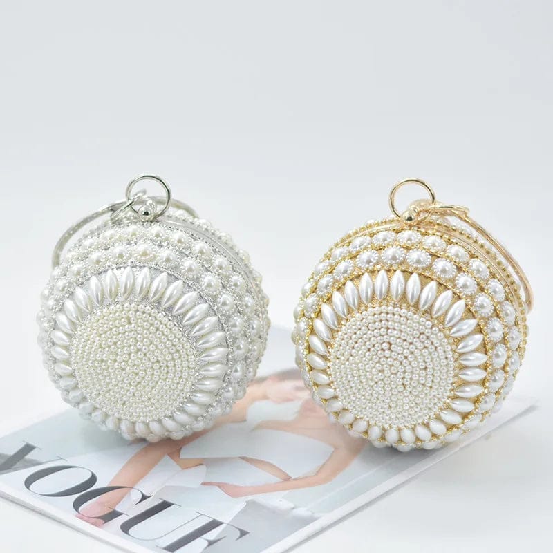 Luxury party elegant rhinestones crystal hand bling ladies purse clutch pearl rhinestone evening bags for women