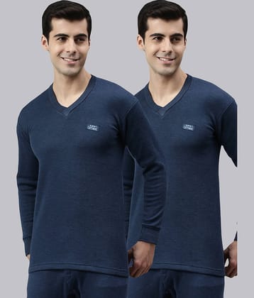 Lux Cottswool Pack of 2 Cotton Blend Thermal Tops For Men's ( Blue )