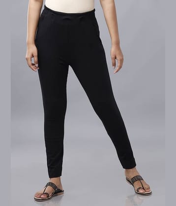 De Moza - Black Cotton Slim Women's Cigarette Pants ( Pack of 1 )
