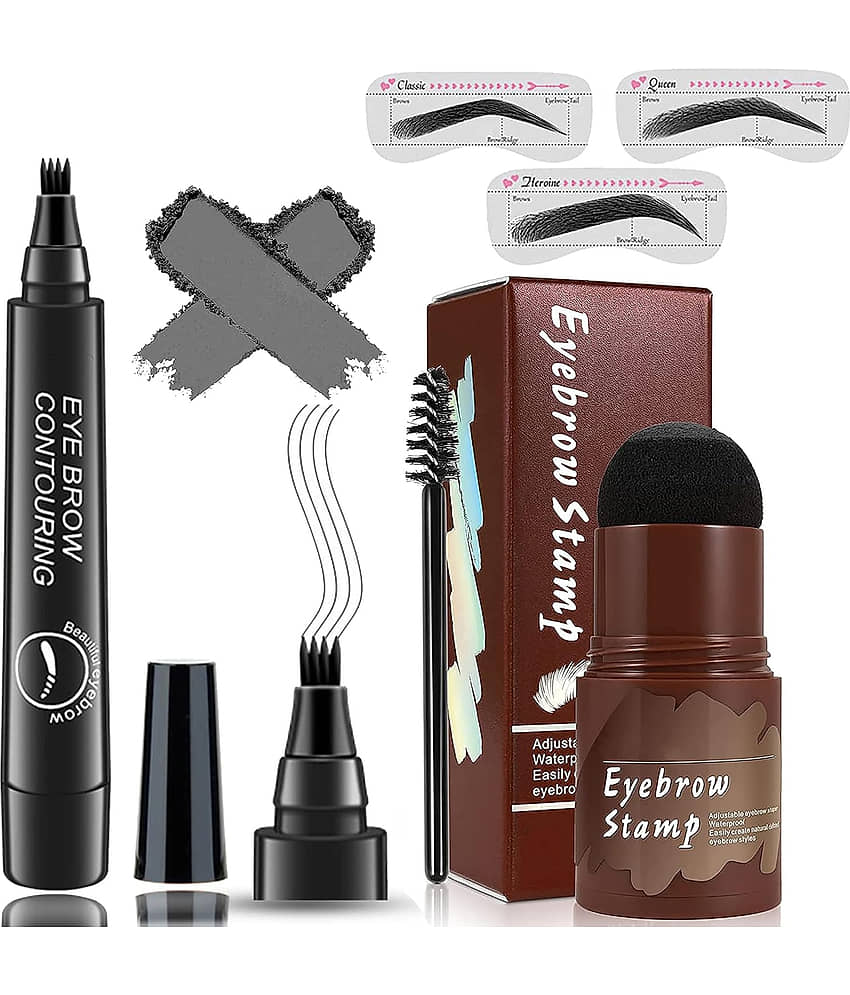 Adbeni Eyebrow Pencil & Hair Stamp Kit Brow Eyebrow Kit Black Pack of 2 50 g