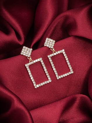 Morison Golden Drop Earrings Sleek Elegance for Every Occasion