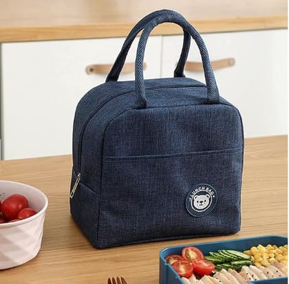 TWOK Insulated Nylon Lunch Bags Small for Women Work, Student Kids to School | Picnic Travelling Lunch Box Cover Lunch Bag for Office with Handle - Multi Color