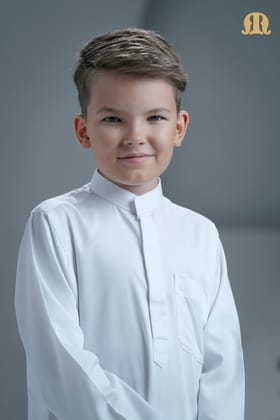 Kurvig Saudi White Boys Thobe-B1
