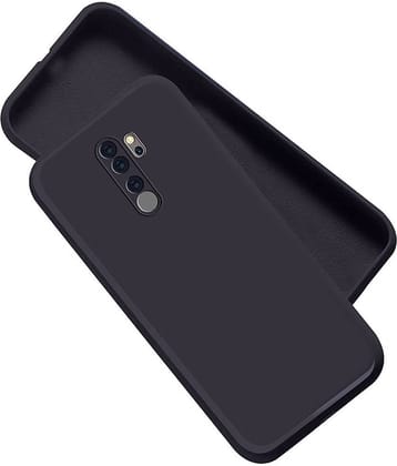 ZAMN - Black Silicon Plain Cases Compatible For Xiaomi Redmi Note 8 Pro ( Pack of 1 )