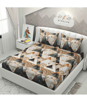 HIDECOR Microfiber 1 Double King Bedsheet with 2 Pillow Covers ( Multicolor )