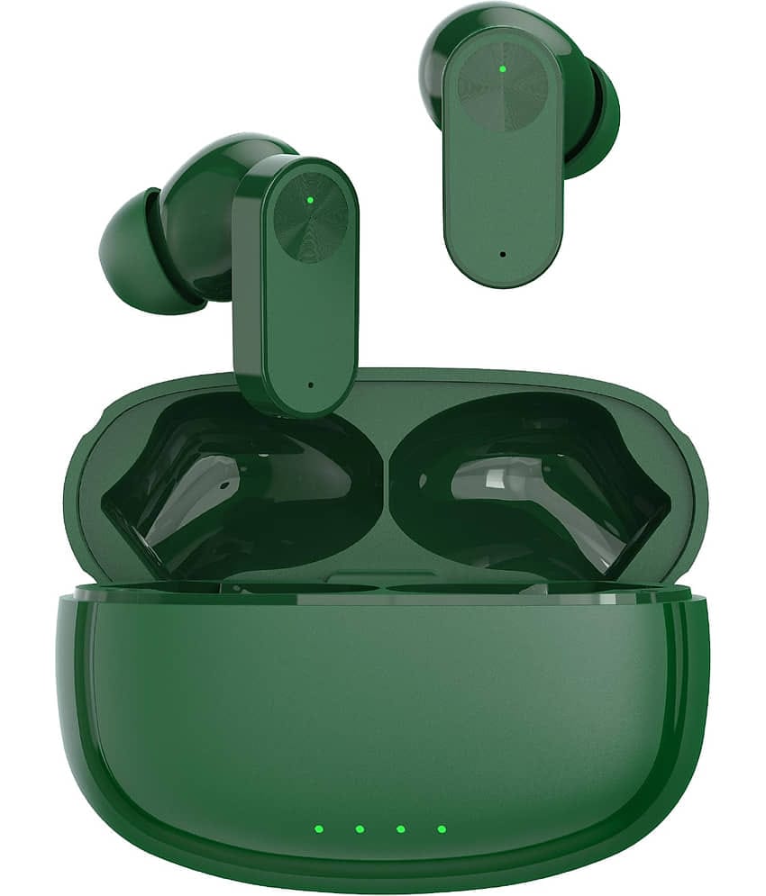 COREGENIX NORD BUDS ENC Bluetooth True Wireless (TWS) In Ear 35 Hours Playback Low Latency,Powerfull bass IPX5(Splash & Sweat Proof) Green