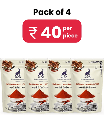 Alco Spices - 50 gm Kashmiri Chilli Powder (Pack of 4)
