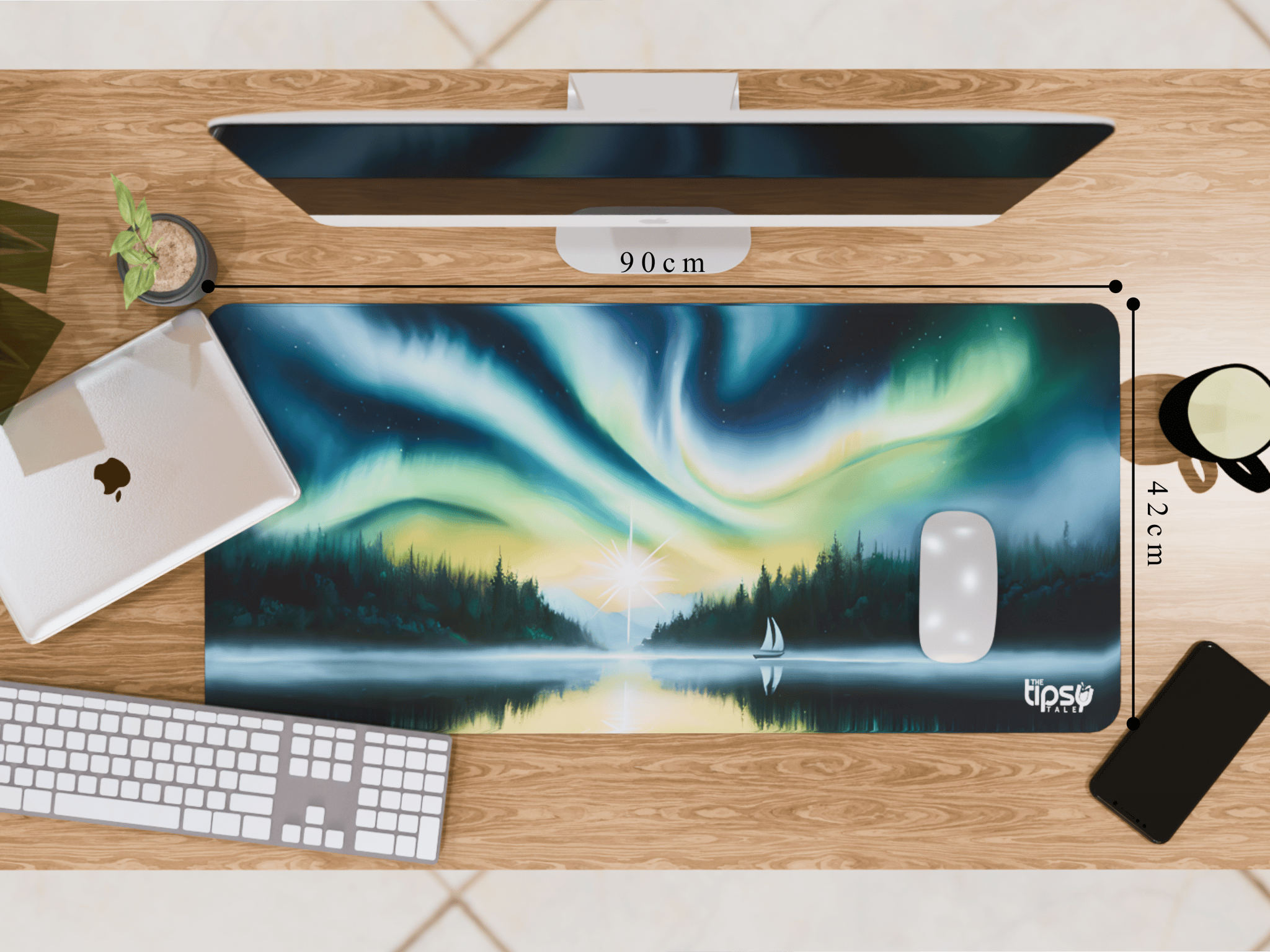 "Auroras" Gaming Mousepad – Elevate Your Gaming Experience-Extra Large (42CM X 90CM)