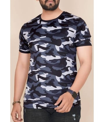 happy khajana Polyester Regular Fit Printed Half Sleeves Men's T-Shirt - Dark Grey ( Pack of 1 )
