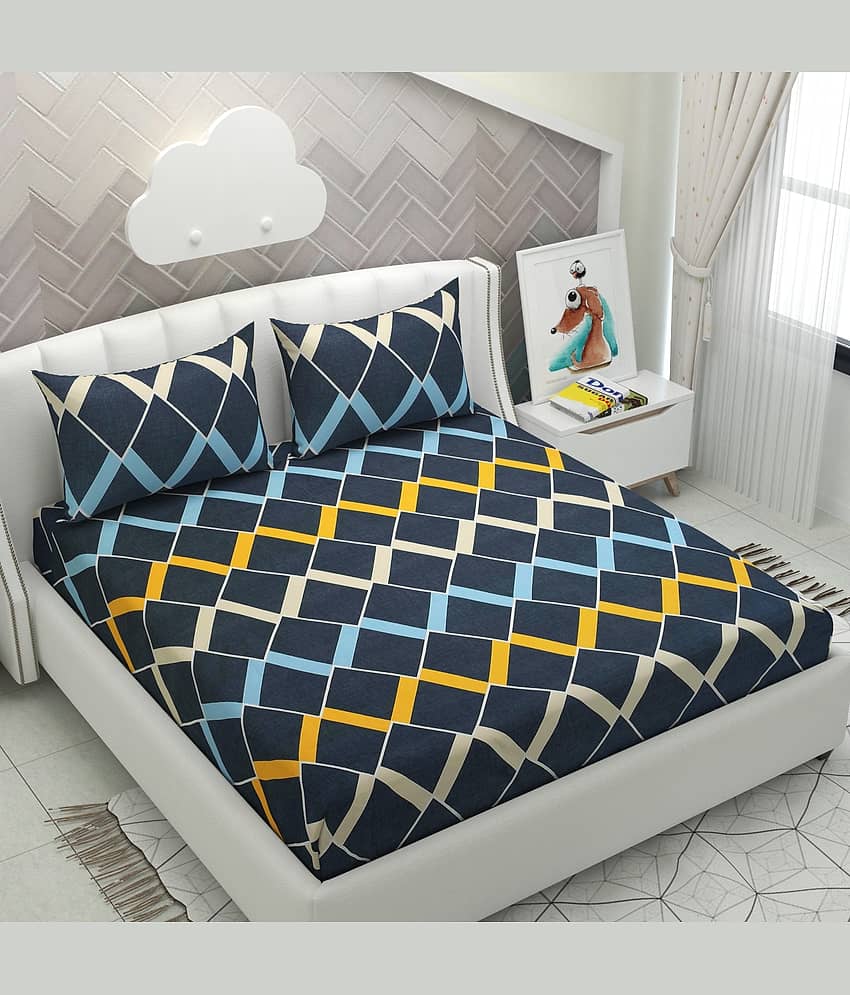 Apala Microfiber King Bedsheet ( Blue )