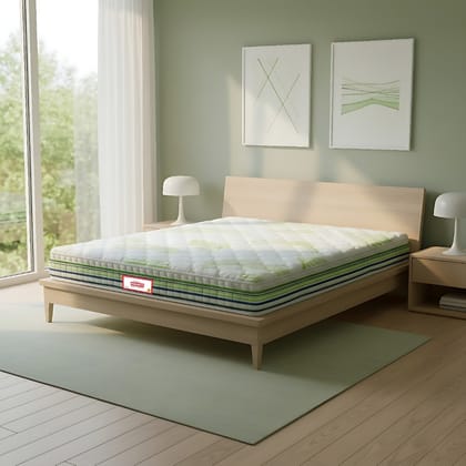 Coirfit Alovera Spa Pillow Top With SRTX Technology 6 Inch Queen Size Convoluted Foam Mattress (72X60 Inches), 3-Zone Support, Aloe Vera Treated Fabric, with Memory Foam| 15-Year Warranty Coirfit Alovera Spa Pillow Top With SRTX Technology 6 Inch Queen Size Convoluted Foam Mattress (72X60 Inches), 3-Zone Support, Aloe Vera Treated Fabric, with Memory Foam| 15-Year Warranty