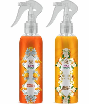 ST.JOHN Orange Rajnigandha & Jasmine Room Freshener For Home & Office 250ml Each (500ml) Pack of 2
