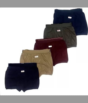 CAVENDRES Pack of 5 Cotton Blend Trunks For Men's ( Multicolor )