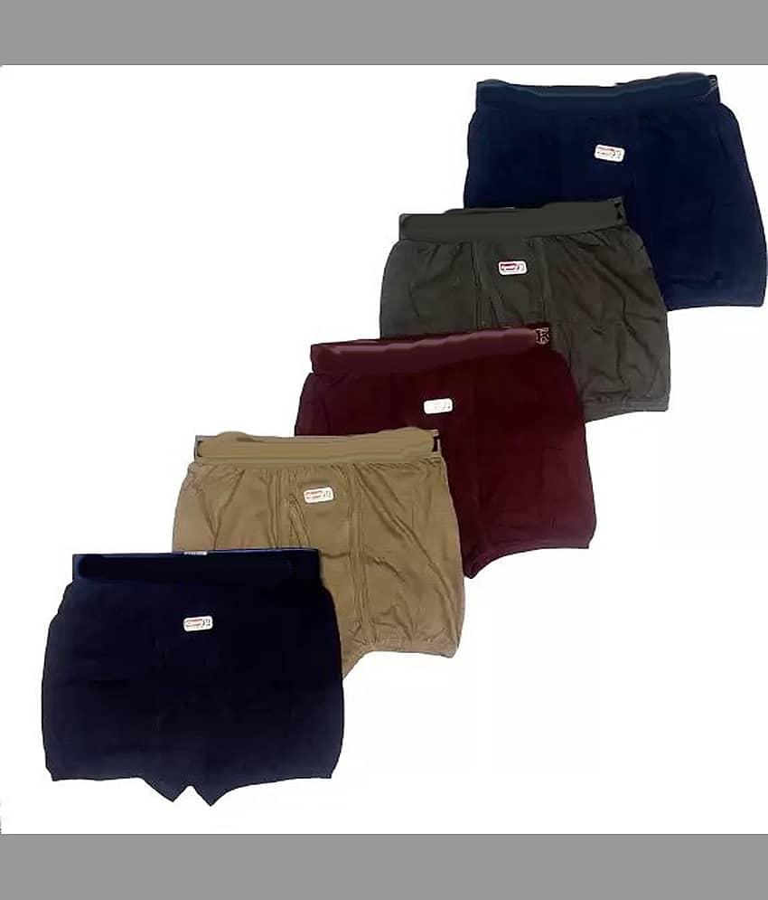 CAVENDRES Pack of 5 Cotton Blend Trunks For Men's ( Multicolor )