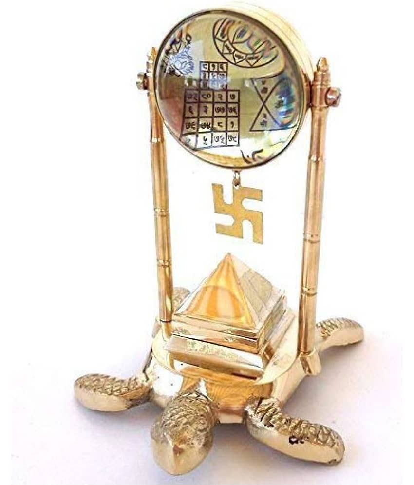 Tortoise Meru Vastu Yantra with 91 Pyramid along Shri yantra Vyapaar Vridhi Yantra and Kuber Yantra | for home, ofiice or