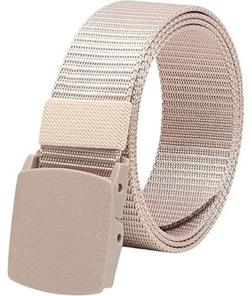 Clock21 - Cream Canvas Men's Casual Belt ( Pack of 1 )