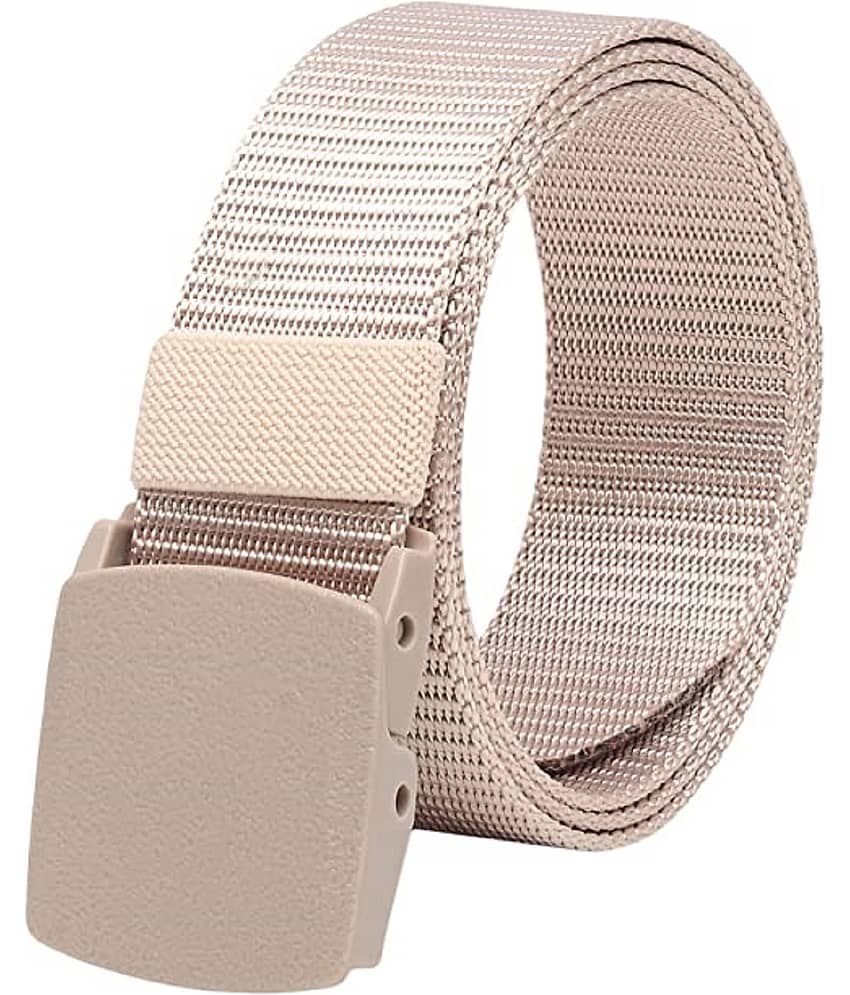 Clock21 - Cream Canvas Men's Casual Belt ( Pack of 1 )