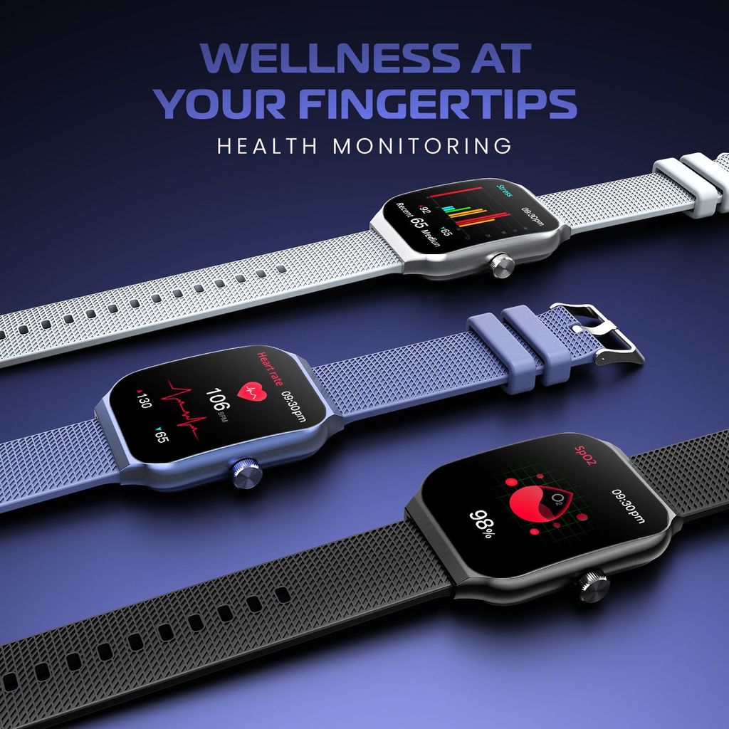 CELLECOR E3 Rise 2.01" HD Curved Display Smart Watch, Bluetooth Calling, 100+ Watch Faces, 100+ Sports Modes, Health Suite, Voice Assistance (Black)