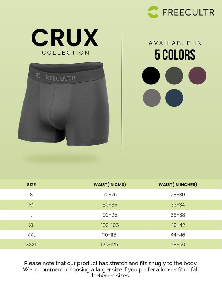 Freecultr Men's Underwear Anti Bacterial Micromodal Airsoft Trunk - Non Itch No Chaffing Sweat Proof - Pack of 2-Mist Grey,Avocado Green