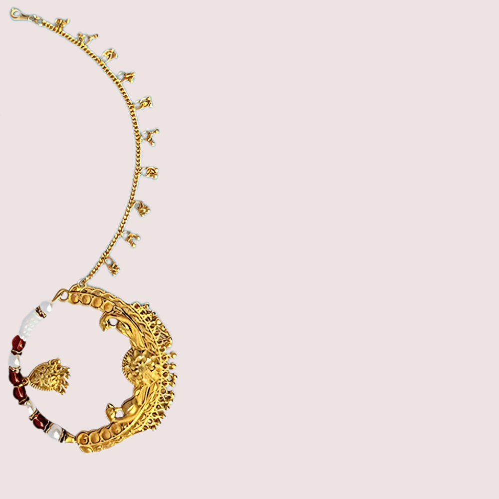 Kumauni Gold-Plated Guluband & Nath Jewellery Set - Jewellery Sets | Buy online on ZillyBuy
